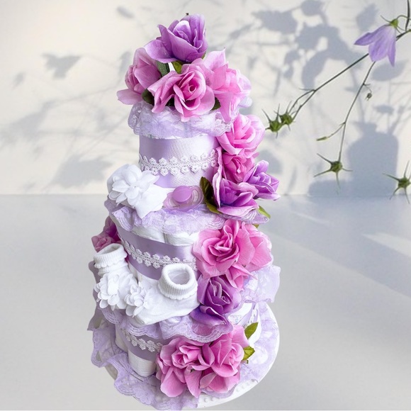 Flowers Easter Diaper Cake